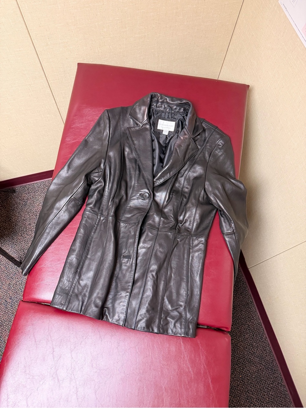 Worthington Black Leather Blazer Jacket - Picture 3 of 4